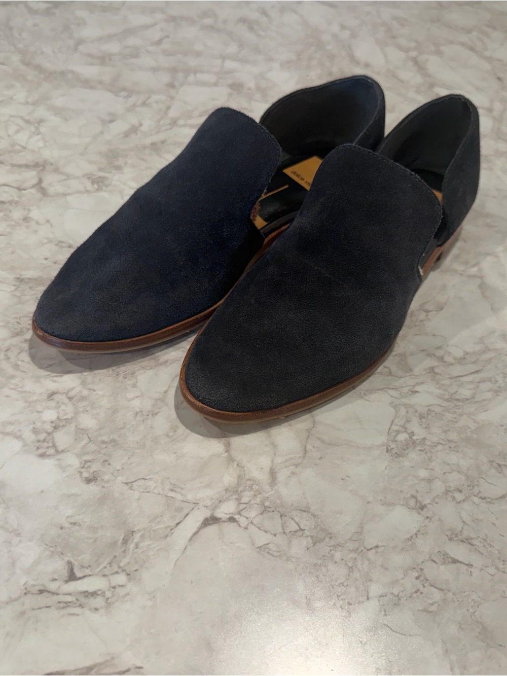 Dolce Vita Dark Navy Suede Slip-On Loafers